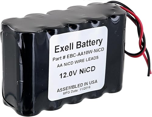 Miniatura 1 de Exell Battery Batería NiCad AA de 12 voltios, 1000 mAh, paquete de 10