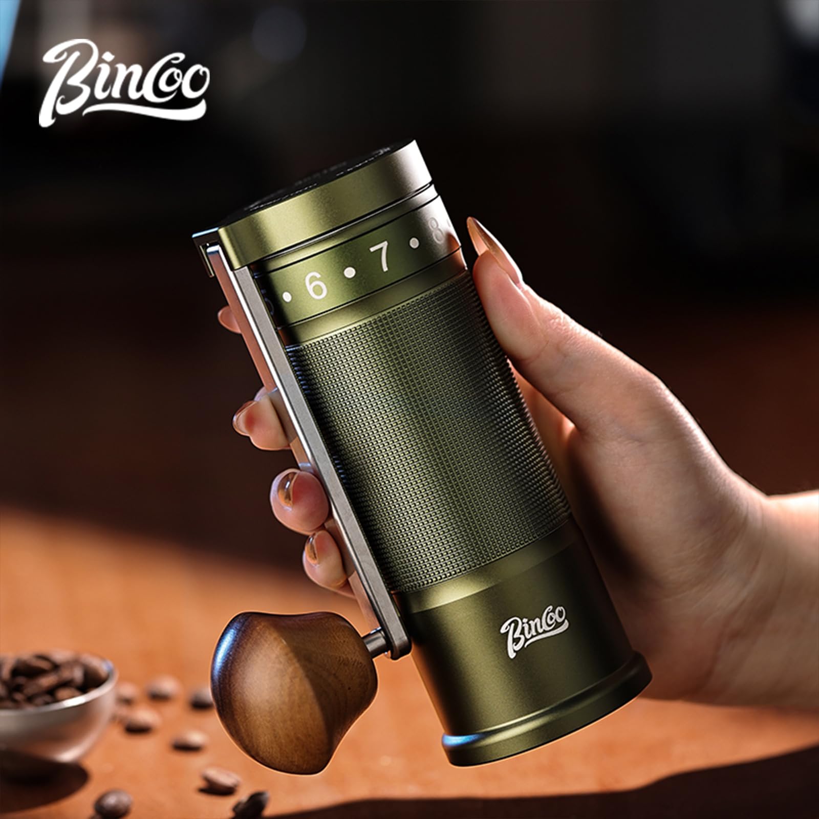Amazon | Bincoo 手動コーヒーグラインダー 折りたたみ式ハンドル付き