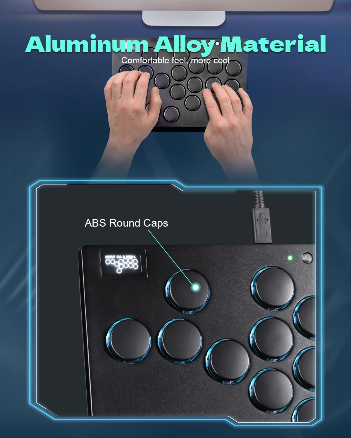 JZW-Shop Haute42 All Metal Arcade Stick M16, All-Button Arcade Controller for Switch, PC, PS4, PS3, Steam Deck, Arcade Fight Stick Joystick with Turbo & Custom RGB, Supports Hot-Swap & SOCD