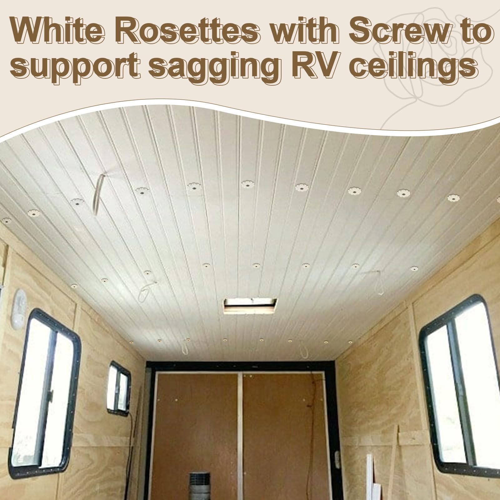 CroBlissful 30 Pack White Rosette Washers with Screw, Mobile RV Ceiling — Amazon image 5