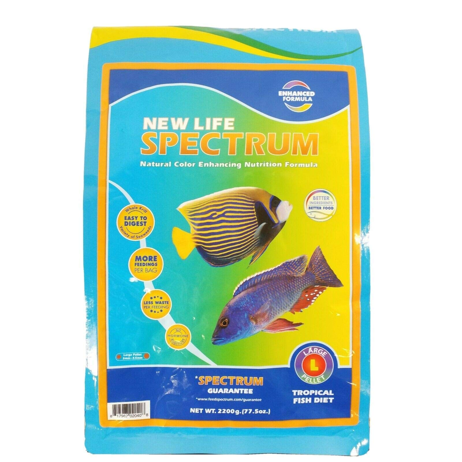 New Life Spectrum Large Fish Sinking 3mm Sinking Pellets 2200g - with 1/4-lb California Blackworm & 