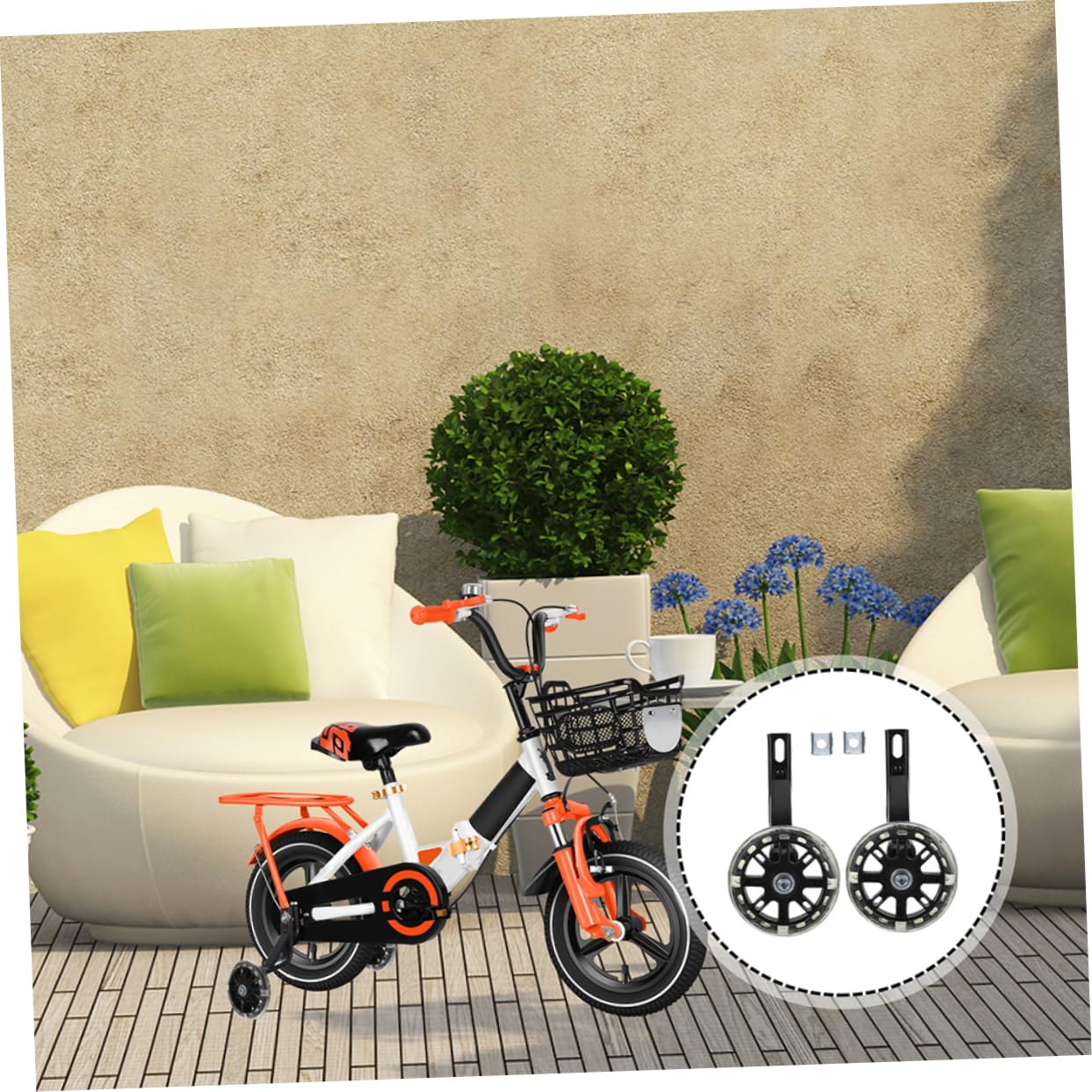 Kisangel 2paia Ruote di Allenamento per Bicicletta per Ragazzo Accessori per Bici per Ragazzo Rotelle di Allenamento per Bicicletta