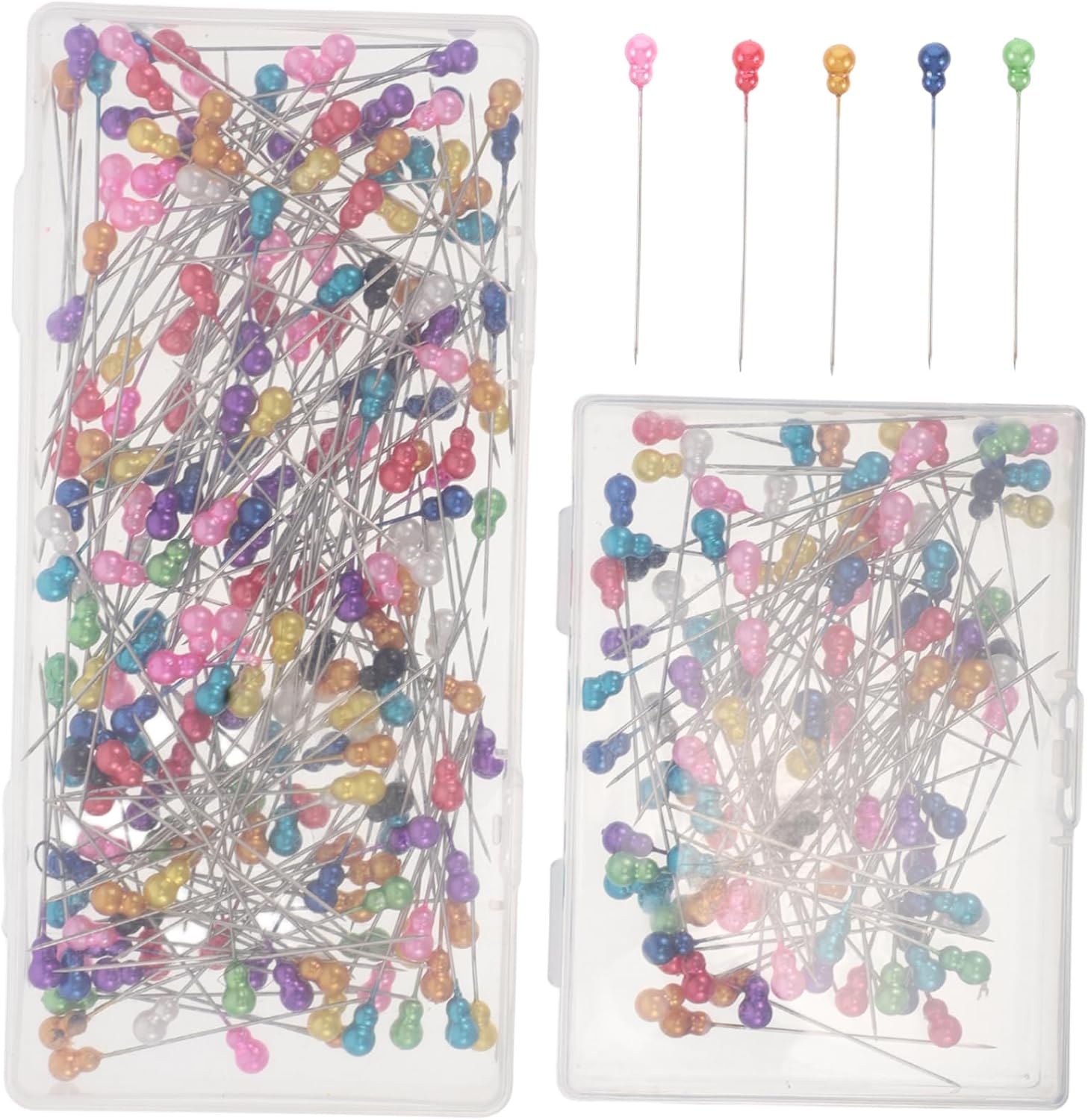 300pcs Gourd Head Pins Multipurpose Pearlescent Sewing Pins for Wedding Bouquets Crafts and Clothing Fixing Durable Straight Needles for Easy Handling and Versatile Use