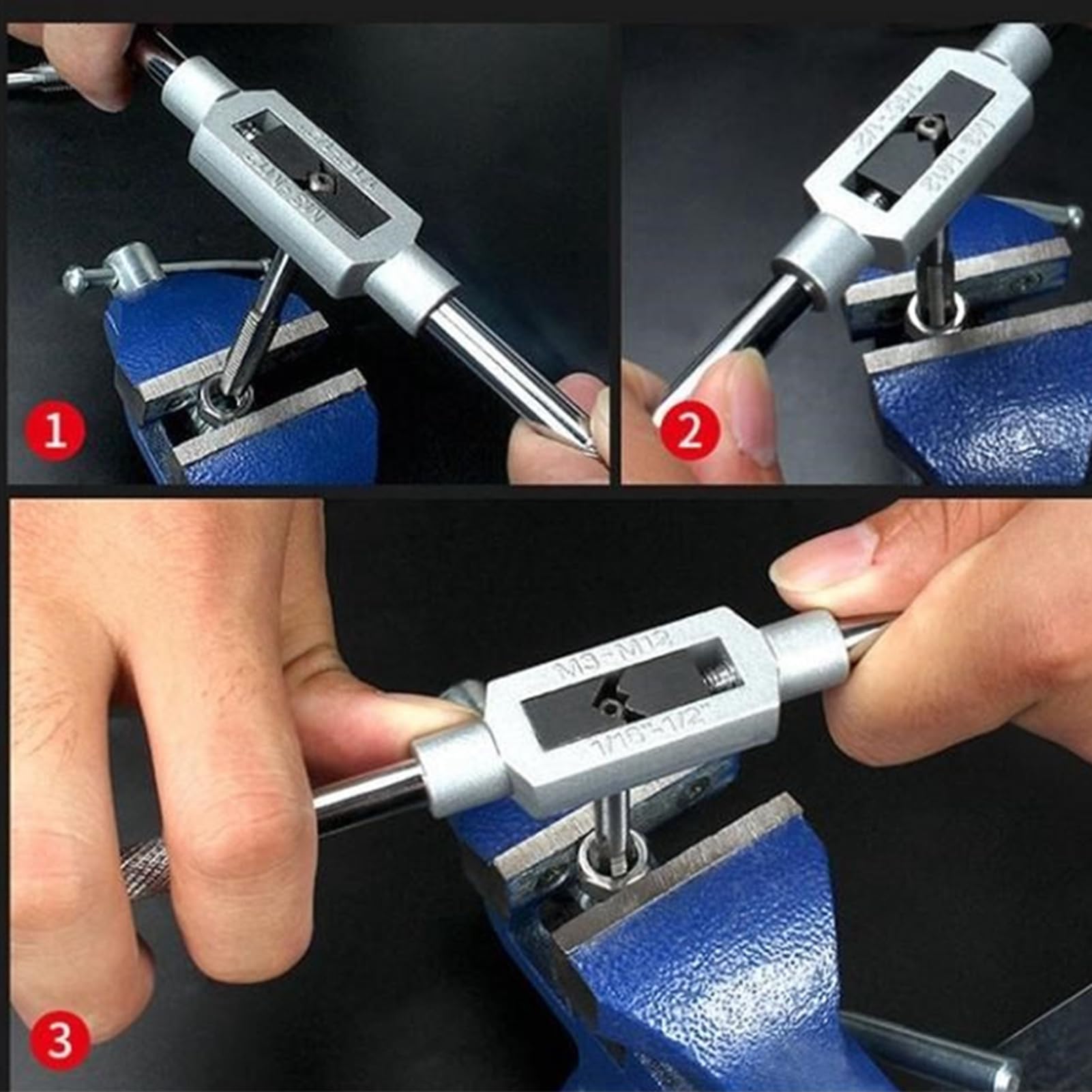 HEEPDD Juego de Machos de Roscar y Matrices, Acero de Aleación, Incluye 21 Machos de Roscar y 7 Matrices para Trabajar Metales, Ideal para Vehículos Maquinaria