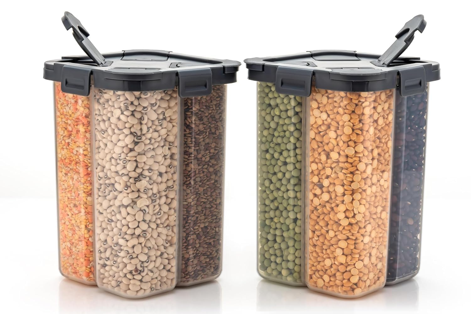 House of KD 4 In 1 Containers For Storage | Kitchen Storage Box | Containers Set For Kitchen | Boxes For Storage In Kitchen | Jars And Containers Box For Storage| Made in India (Black Set of 2) (B0DFPF37NJ) Amazon Price History, Amazon Price Tracker