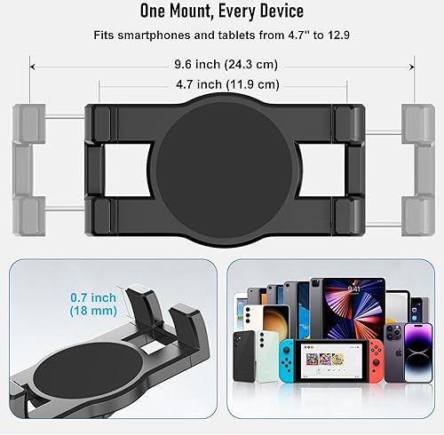Miniatura 5 de Soporte de tableta industrial para camión y vehículo, base de taladro resistente, soporte para iPad para automóvil, brazo de aluminio ajustable,