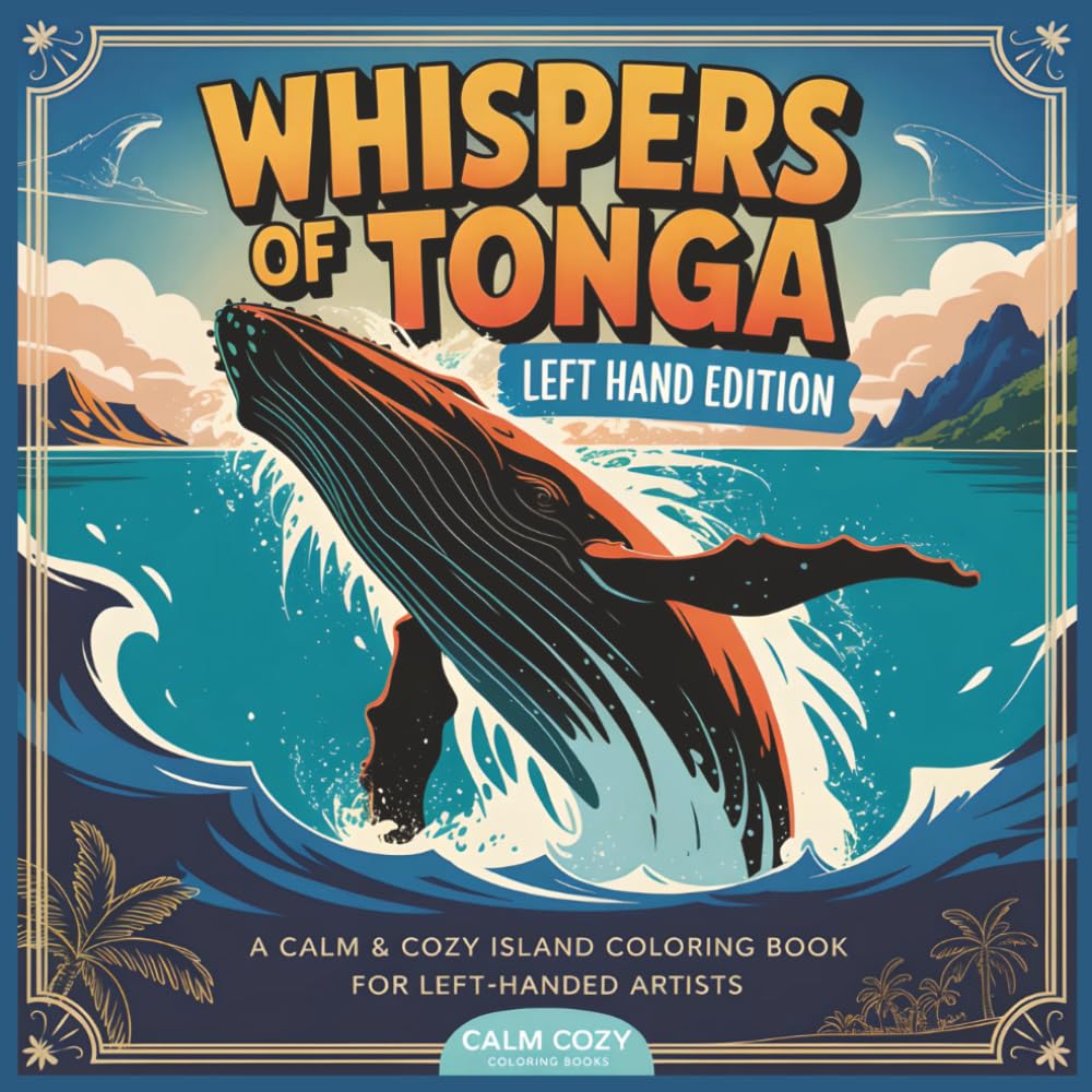 Whispers of Tonga (Left Hand Edition): A Calm & Cozy Island Coloring Book for Left-Handed Artists | 74 Pages | 8.5x8.5 inches | Mindful Activities for ... (Calm & Cozy™ Coloring Book Collection)