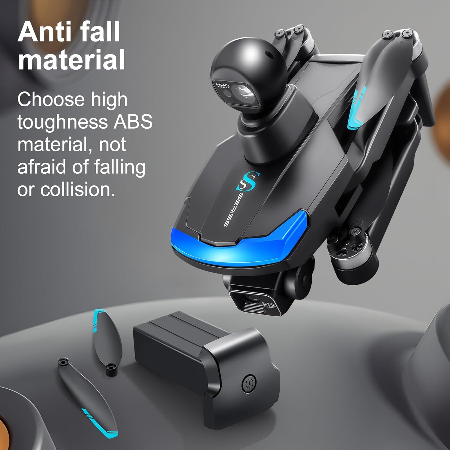 high-definition three-axis anti shake gimbal brushless aerial drone, GPS intelligent positioning aircraft, remote control with 7.2-inch LCD display, one click return, low power and loss of control automatic return, GPS return and positioning, brushless motor, four sided obstacle avoidance, optical flow positioning, one click surround, intelligent following, adding music, image rotation, displaying aircraft position (BLACK)