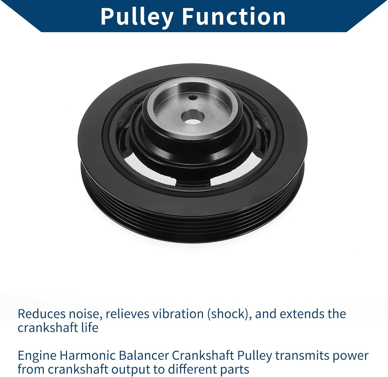 No.231243E010 Engine Harmonic Balancer Crankshaft Pulley for Hyundai Santa Fe 2007-2009 Harmonic Balancer Pulley Crank Pulley 6 Groove Durable