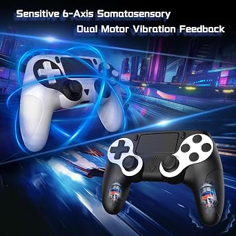 DEFNDR 2 Pack Wireless Controller Compatible with PS4 / Pro/Slim,with 6-Axis Motion Sensor/Double Vibration/3.5mm Audio Jack