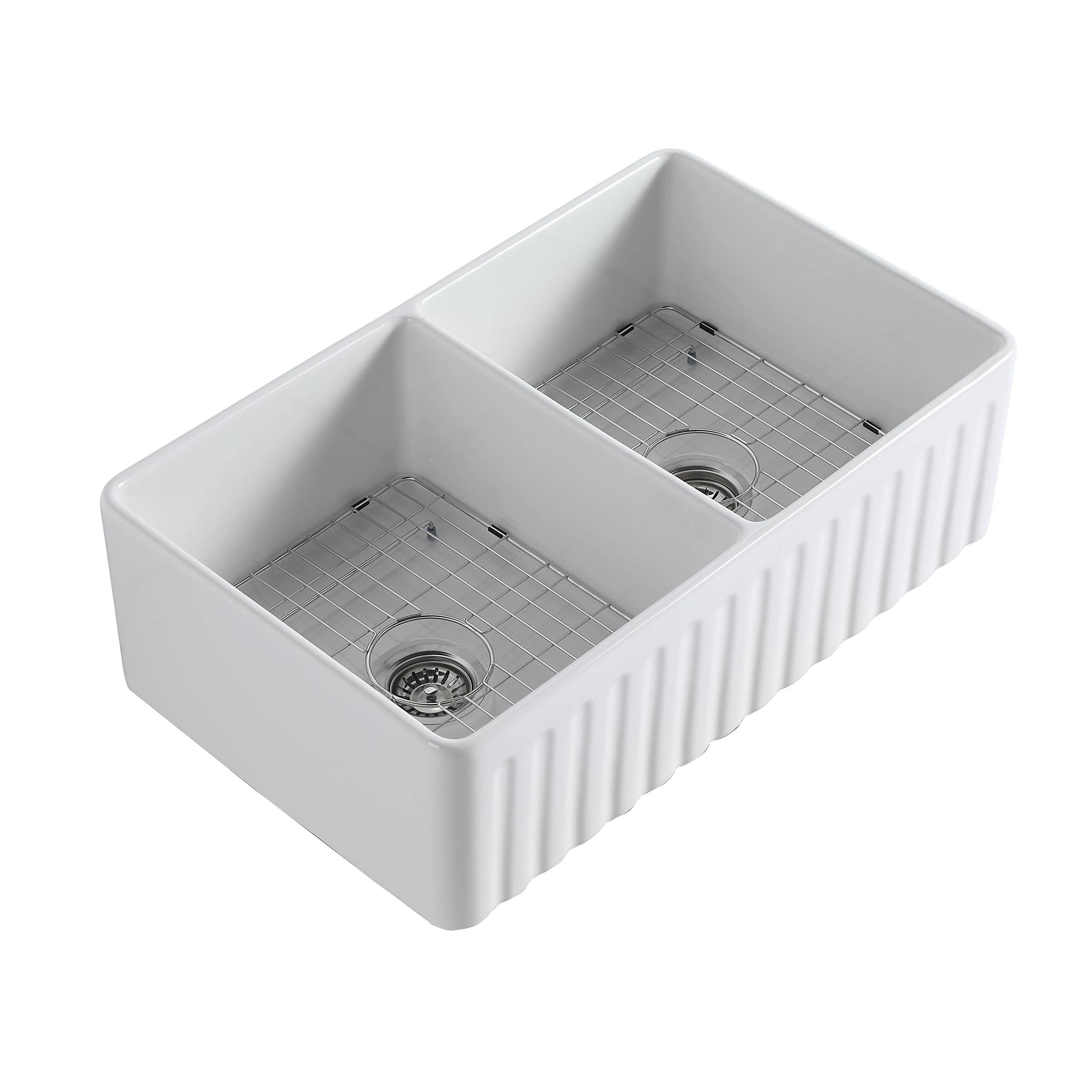 Bauernhaus Spüle 84 Cm Aus Schamotte | Einzelbecken, Weiß | Mit Schürzenfront Im Landhausstil