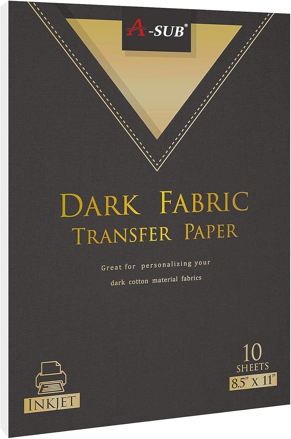 A-SUB 110 Sheets Sublimation Paper and 10 Sheets Dark Cotton Fabric Iron-on Heat Transfer Paper