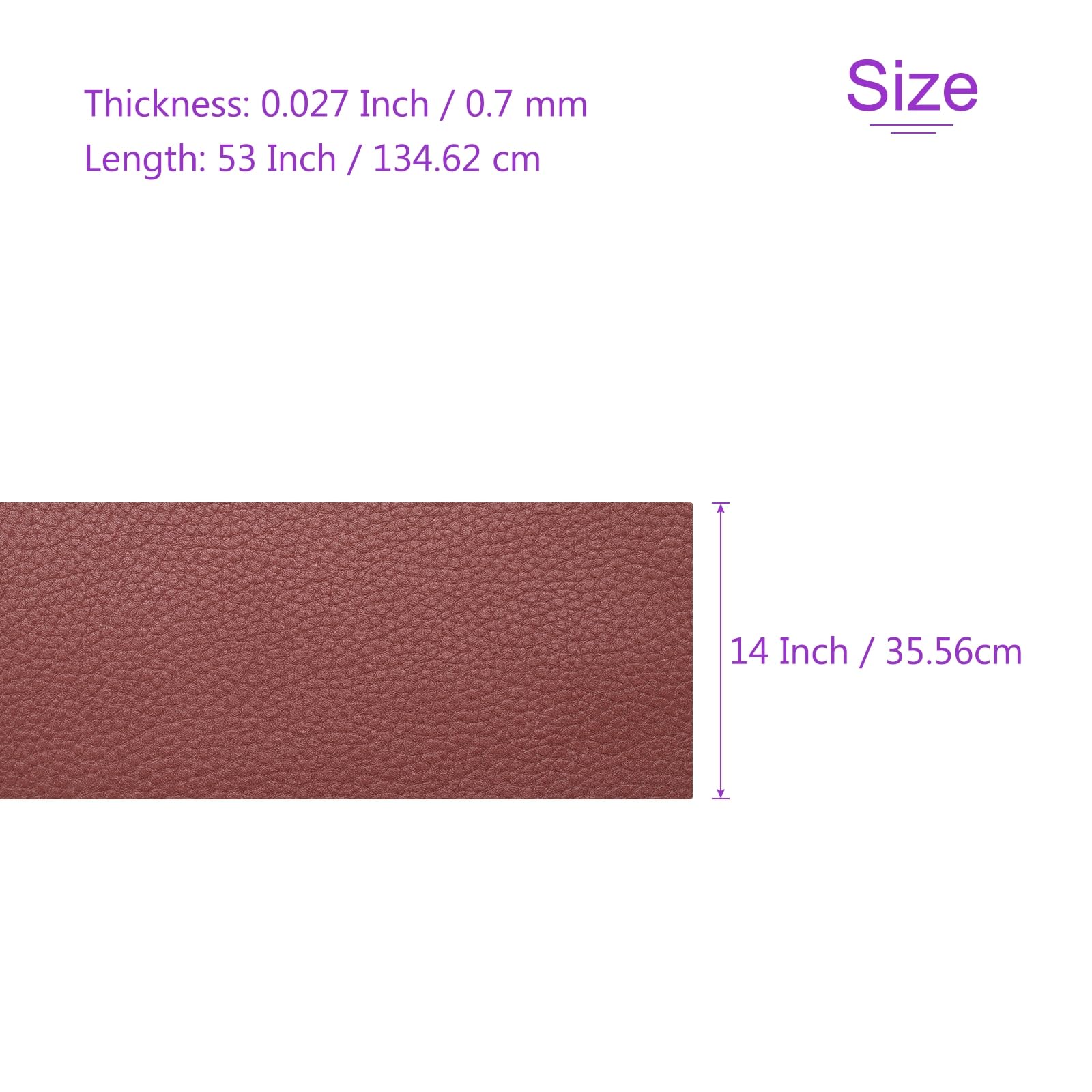 DMiotech 1 Pack 14 Inch x 53 Inch Faux Leather Strip Furniture Cover Soft Grain Copper PU Leather Roll for Handmade DIY Craft Projects - Image 3