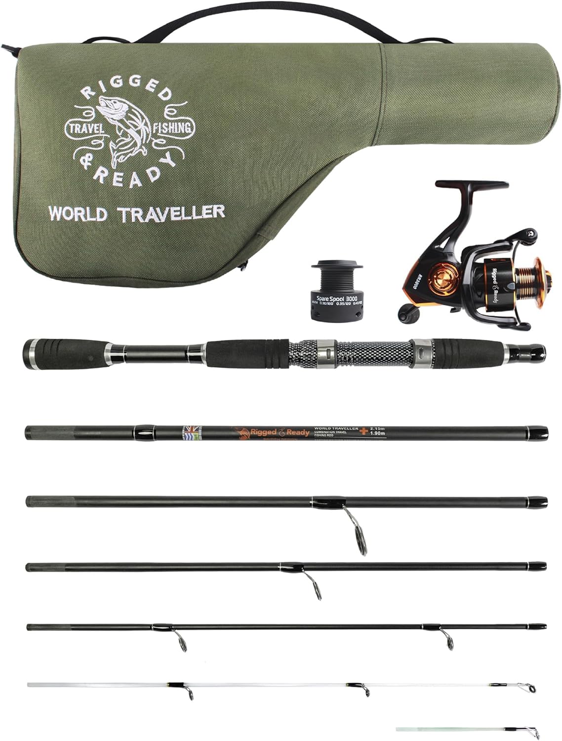 Rigged and Ready Smuggler Series™ Travel Fishing Rods. Super Compact, 1 Spinning Rod and Reel Combo, 4 Spin, 1 Casting Rod + Cases. 2, 3 or 4 Tips. Spin and General Freshwater – Saltwater Fishing