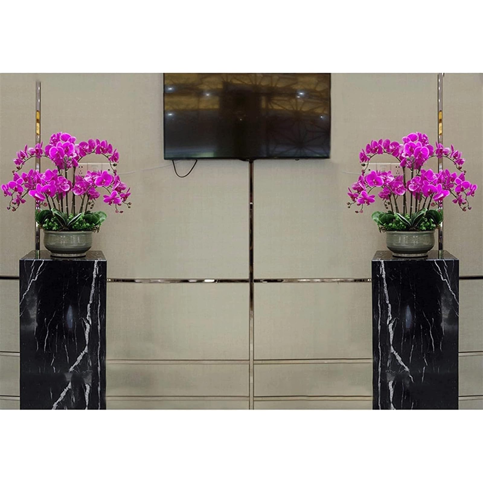 Fiori artificiali 60 cm Orchidea artificiale h Vaso in ceramica - Fiori di phalaenopsis finti realistici per l'arredamento della casa - Piante in vaso realistiche - Perfette per matrimoni ed