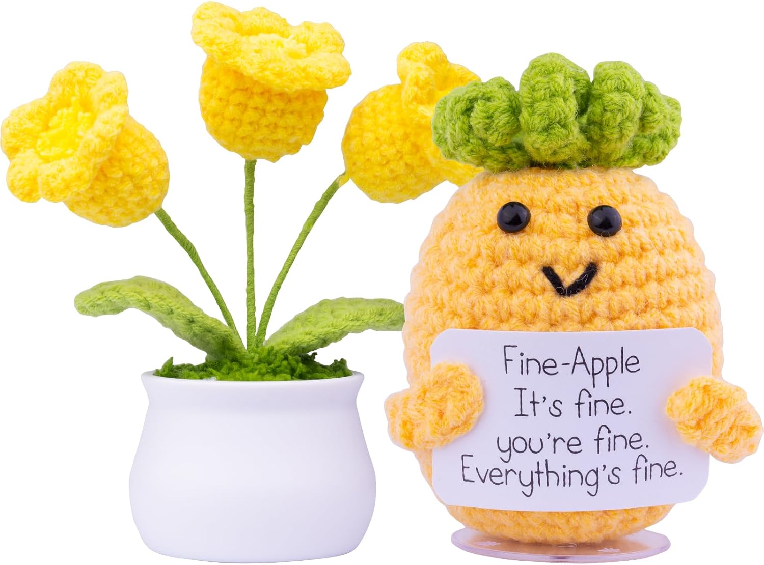 Mwmoeen Pocket Hug Positive Patata, Divertido Positivo Patata y Macetas, Hecho a Mano Crochet Positivo Patata, Bolsa de Patata Inspiradora Abrazo Regalo de Cumpleaños