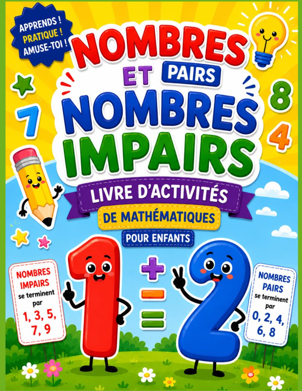 Cahier d'activités mathématiques : Nombres pairs et impairs: Apprendre les nombres pairs et impairs en s'amusant | Fiches de coloriage du CP à la 6ème | Jeux mathématiques