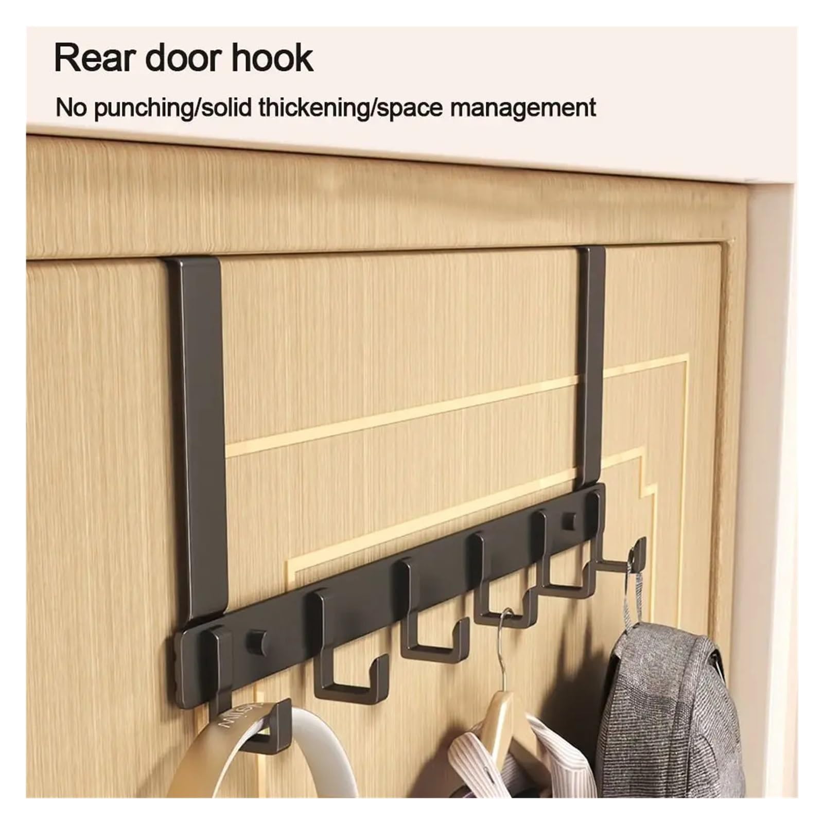 Ganchos para colgar en la puerta Ganchos for colgar en la puerta, 6 ganchos, for ropa, abrigos, sombreros, toallas, organizador de baño for el hogar, soporte for accesorios de cocina.(Grey-11cm)