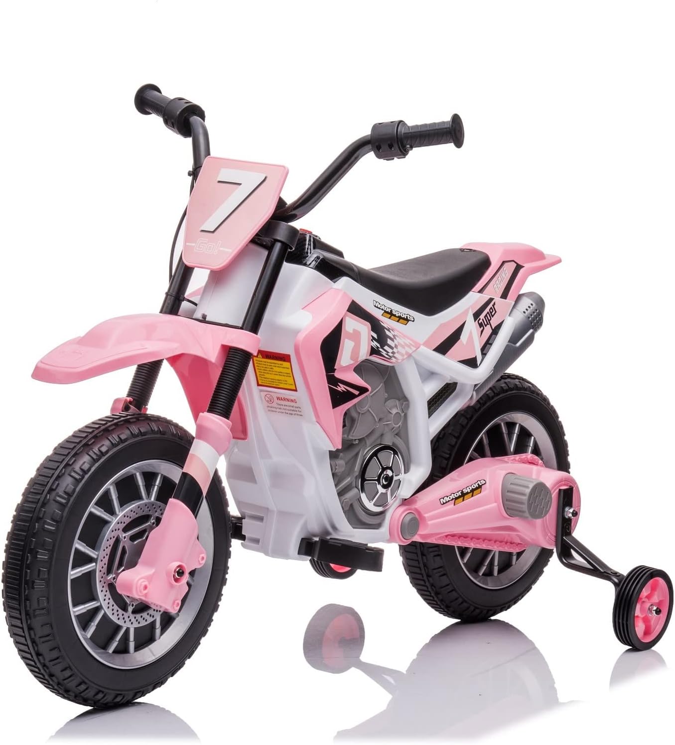 TAICOTOYS 12V Kids Ride On Dirt Bike Motorcycle with Removable Training Wheels, 3 MPH Top Speed, Battery Powered Off-Road Toy for Ages 3-8