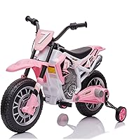 TAICOTOYS 12V Kids Ride On Dirt Bike Motorcycle with Removable Training Wheels, 3 MPH Top Speed, Battery Powered Off-Road Toy for Ages 3-8