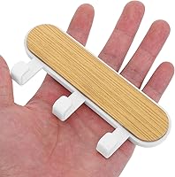 Vista 5 de 6PCS Self-Adhesive Wall Hooks: Space Saving Multi-Hook Rack - Bedroom Hanging Rack - Wooden Coat Hat Hanger Organizer for Bathroom Hallway