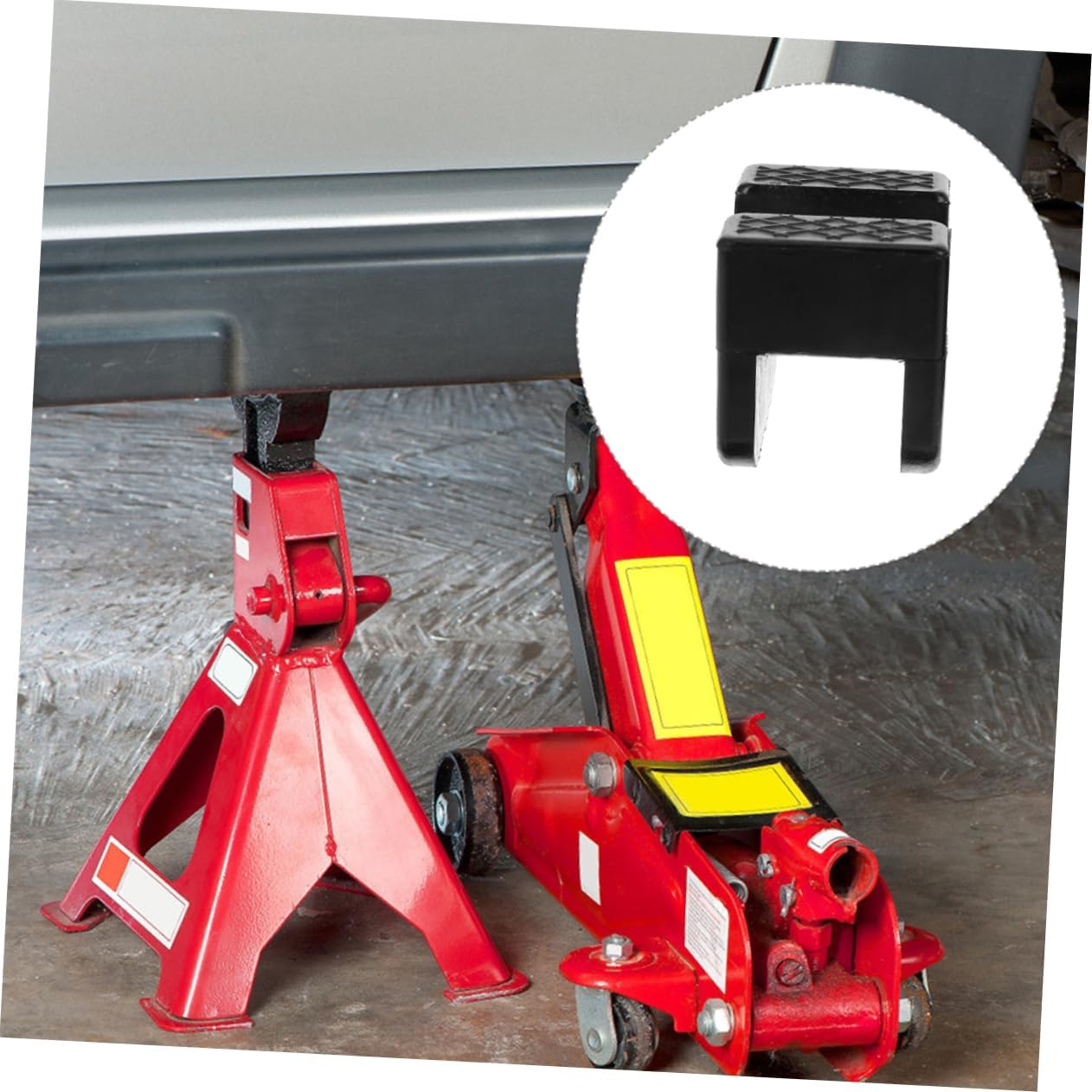 Rubber Jack Stand Pad Heavy Duty Slip Protector for Vehicle Lifting Height Compatible with Rvs and Cars Durable Rubber Material for Enhanced Safety