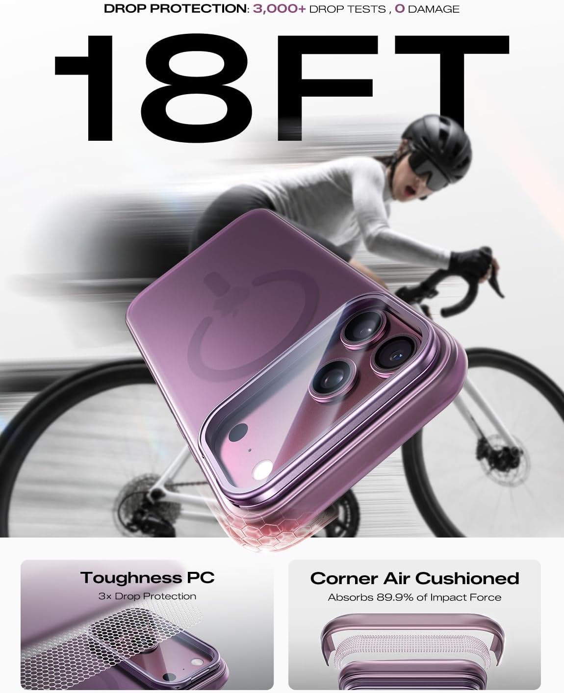  Camera Cover for iPhone 18 Pro Case with Stand, Burgundy Red thumbnail