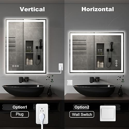 Miniatura 7 de Moonee Led Mirror for Bathroom, 24 X 32 Bathroom Mirror with Lights Dimmable &amp; Anti-Fog, Smart Lighted Mirrors for Bathroom Wall with Frontlit,IP54,