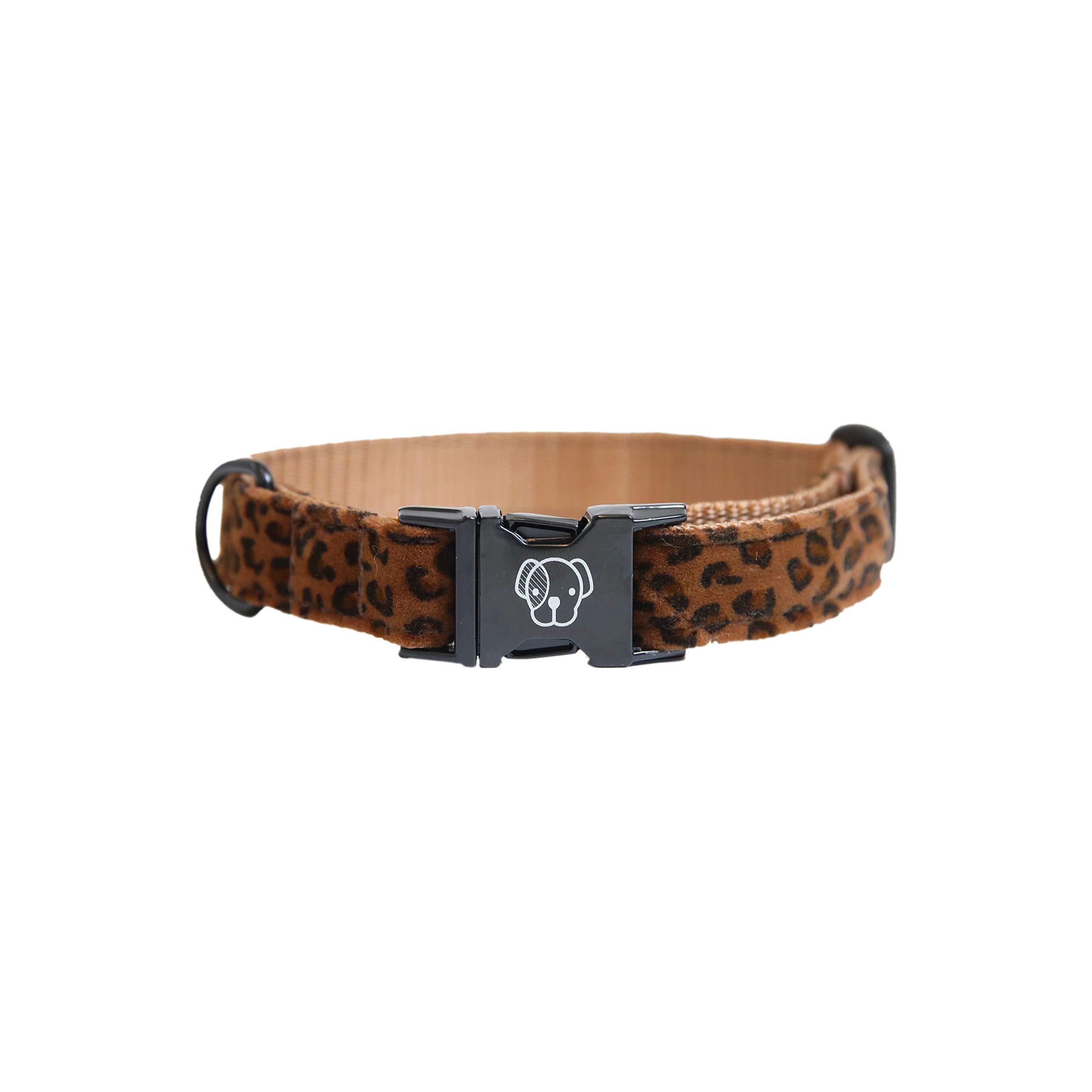 Collier pour chiens avec clips pratiques et réglable 28-40cm léopard brun