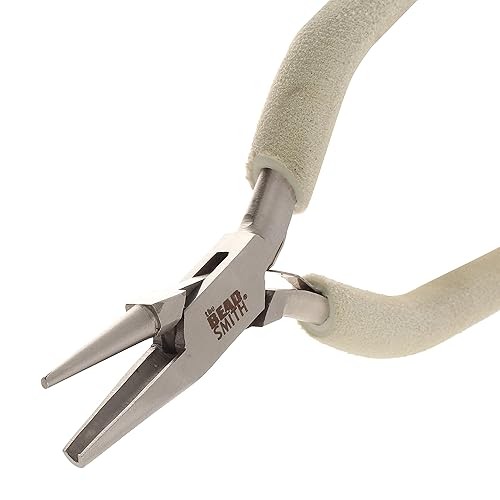 The Beadsmith Alicates cóncavos (huecos)punta redonda - Serie de elementos de alambre - 6.25" (159mm) - Mandíbulas de acero y resortes de doble hoja