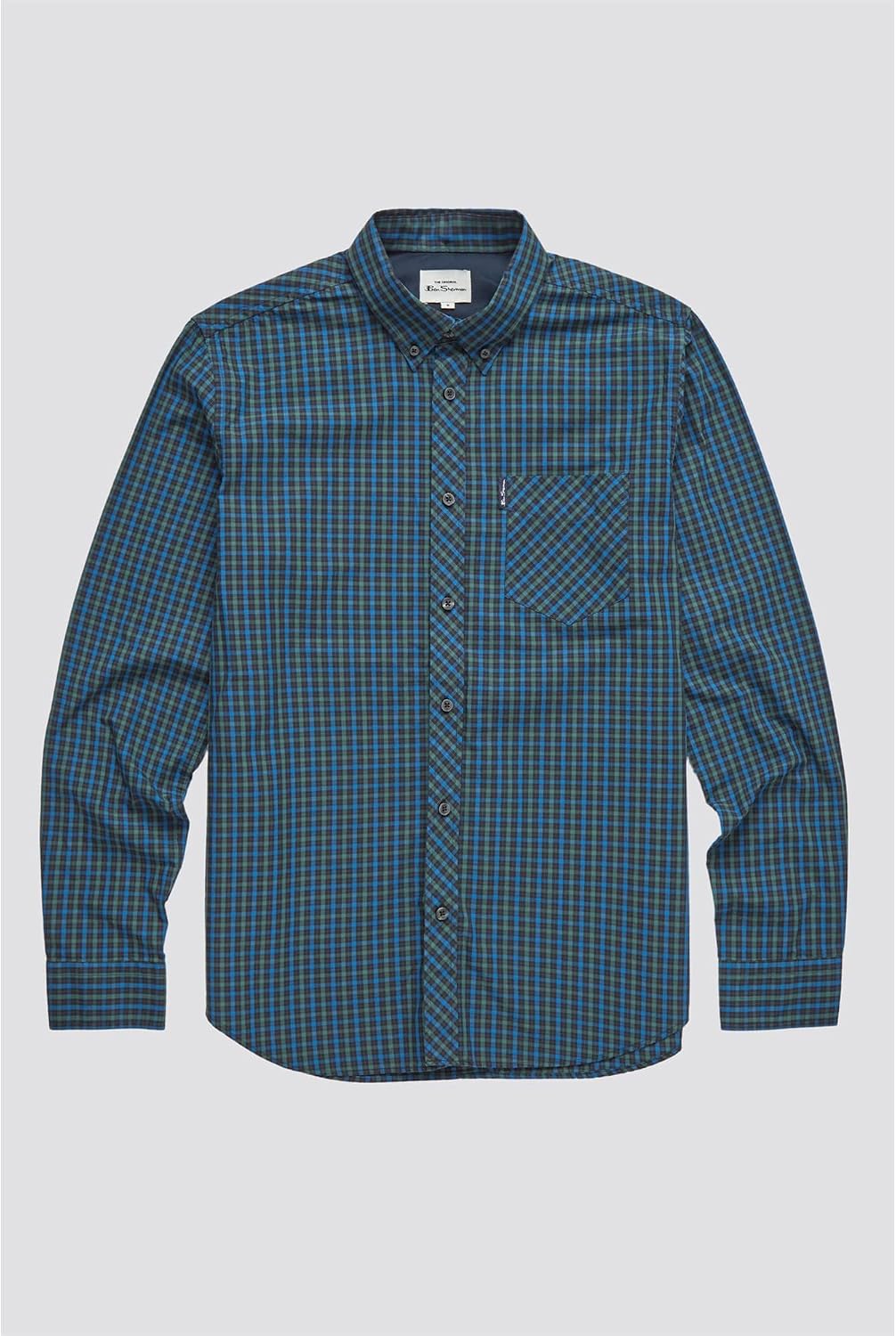 Ben Sherman Camicia Oxford Uomo Manica Lunga - Slim Fit Nero Taglia 3XL