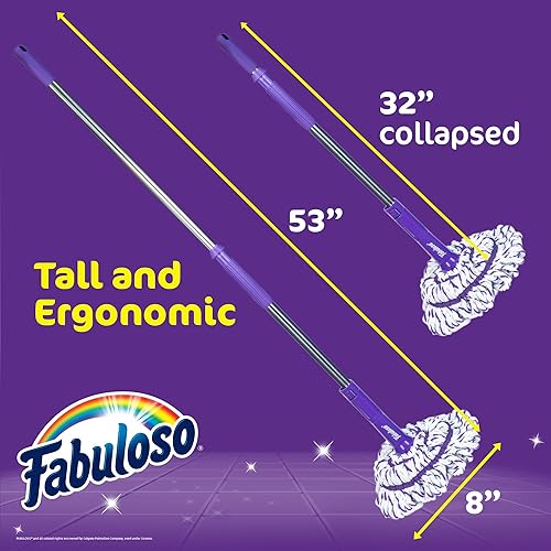 Miniatura 6 de Fabuloso Trapeador giratorio  Trapeador automático con limpiador antiarañazos y cabezal lavable extraíble para limpieza de suelos