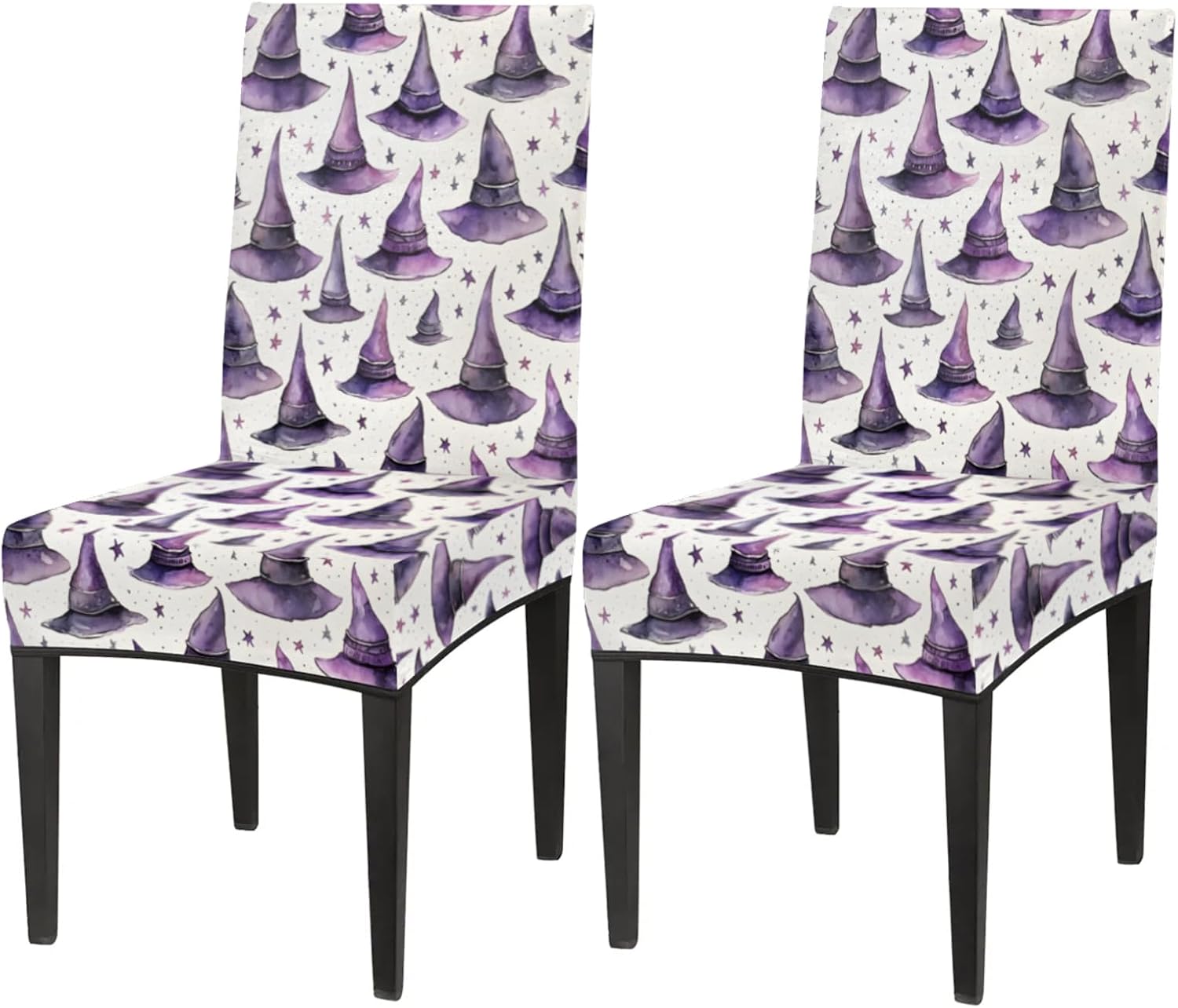 QsirBC Watercolor Star Hatters Stretch Dining Room Chair Covers Set of 4 Chair Slipcovers Removable Washable Kitchen Seat Covers Chair Protectors for Hotel Party Wedding