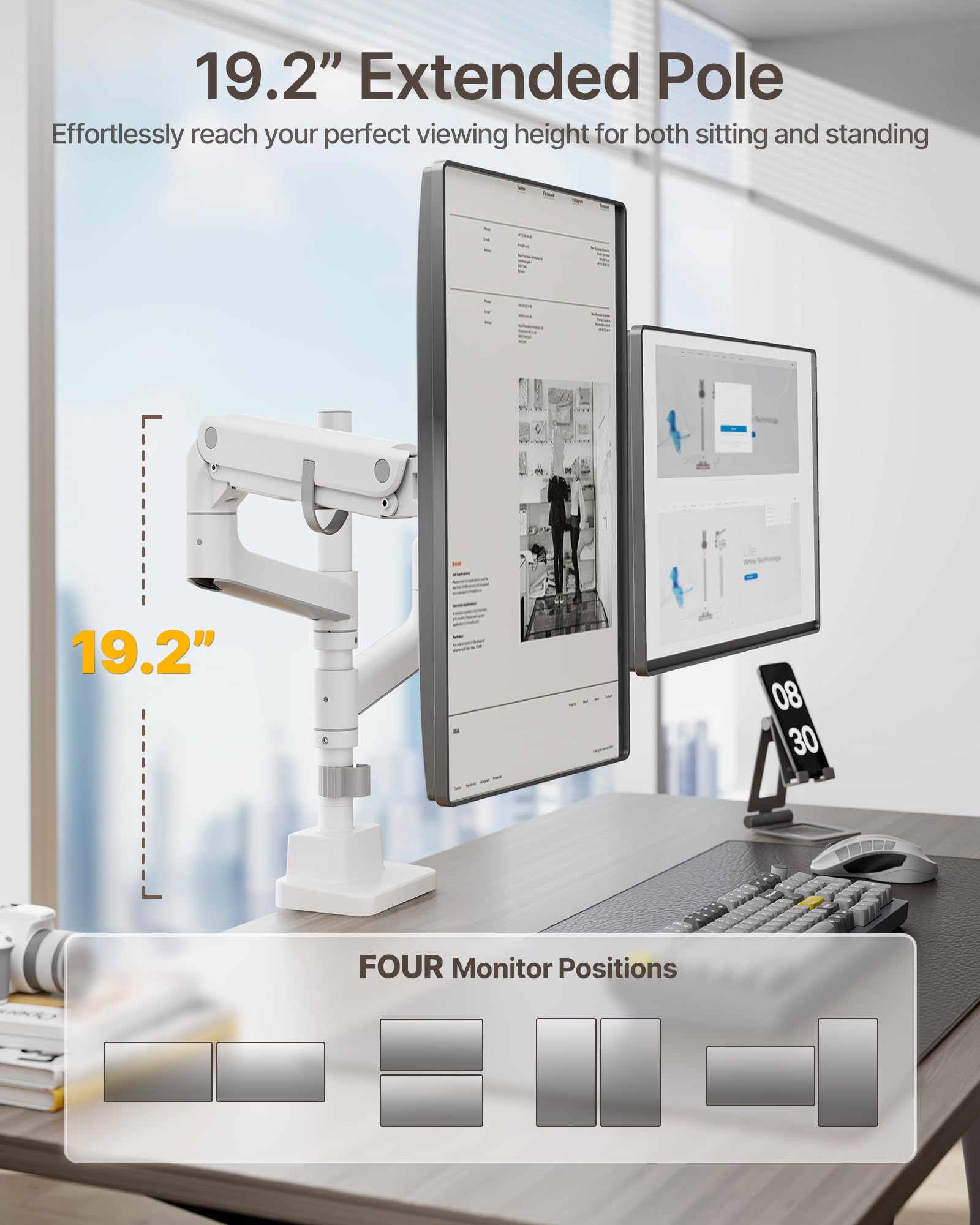 Amazon.com: monTEK Dual Monitor Arm, Vertical Stackable 17-57