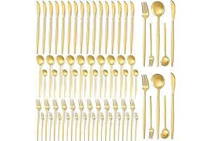 Luxurious 60-Piece Gold Flatware Service for 12