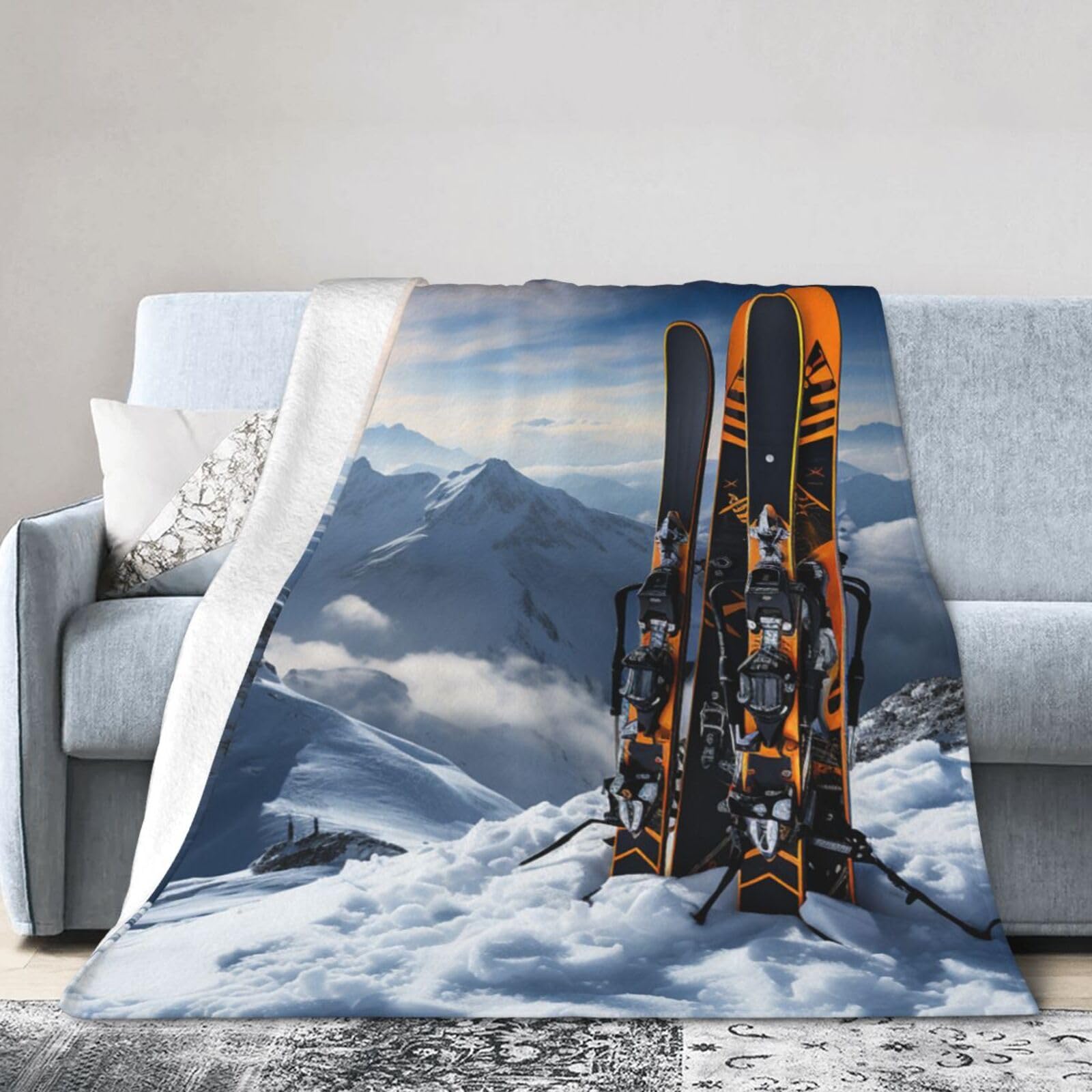 Couverture en flanelle pour canapé lit grand plaid montagne