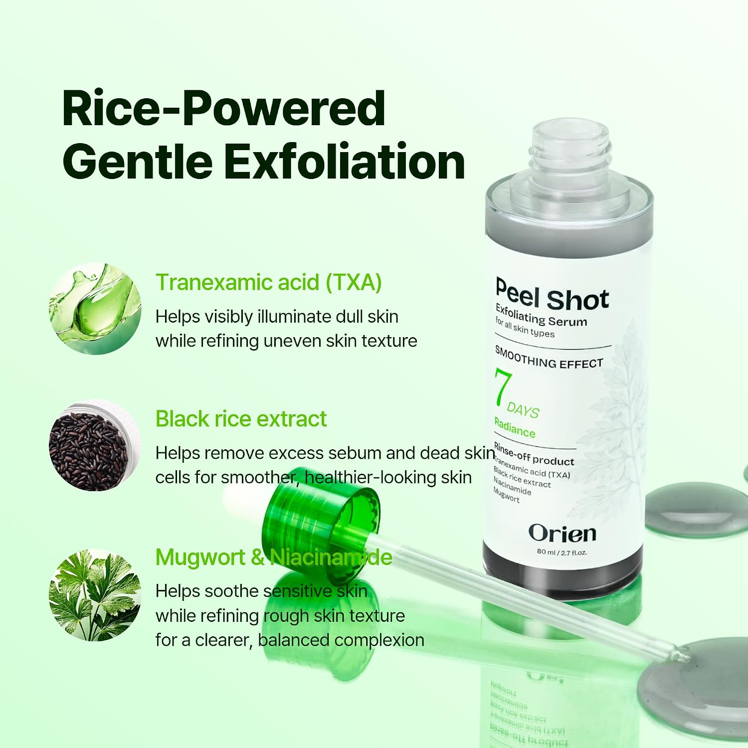 Orien Peel Shot Exfoliating Serum 80ml Daily Soft Exfoliating Face and Body Scrub Dead Skin Cells Blackhead Remover for All Skin Types korean skin care