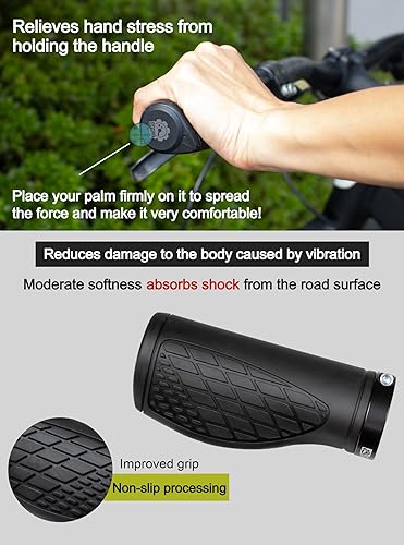 Miniatura 4 de GORIX Bicicleta Ergo Grips Bar End Cycle Lock En Manillar Bicicleta de Montaña MTB 95mmx95mm128mmx95mm(GX-AGOO)