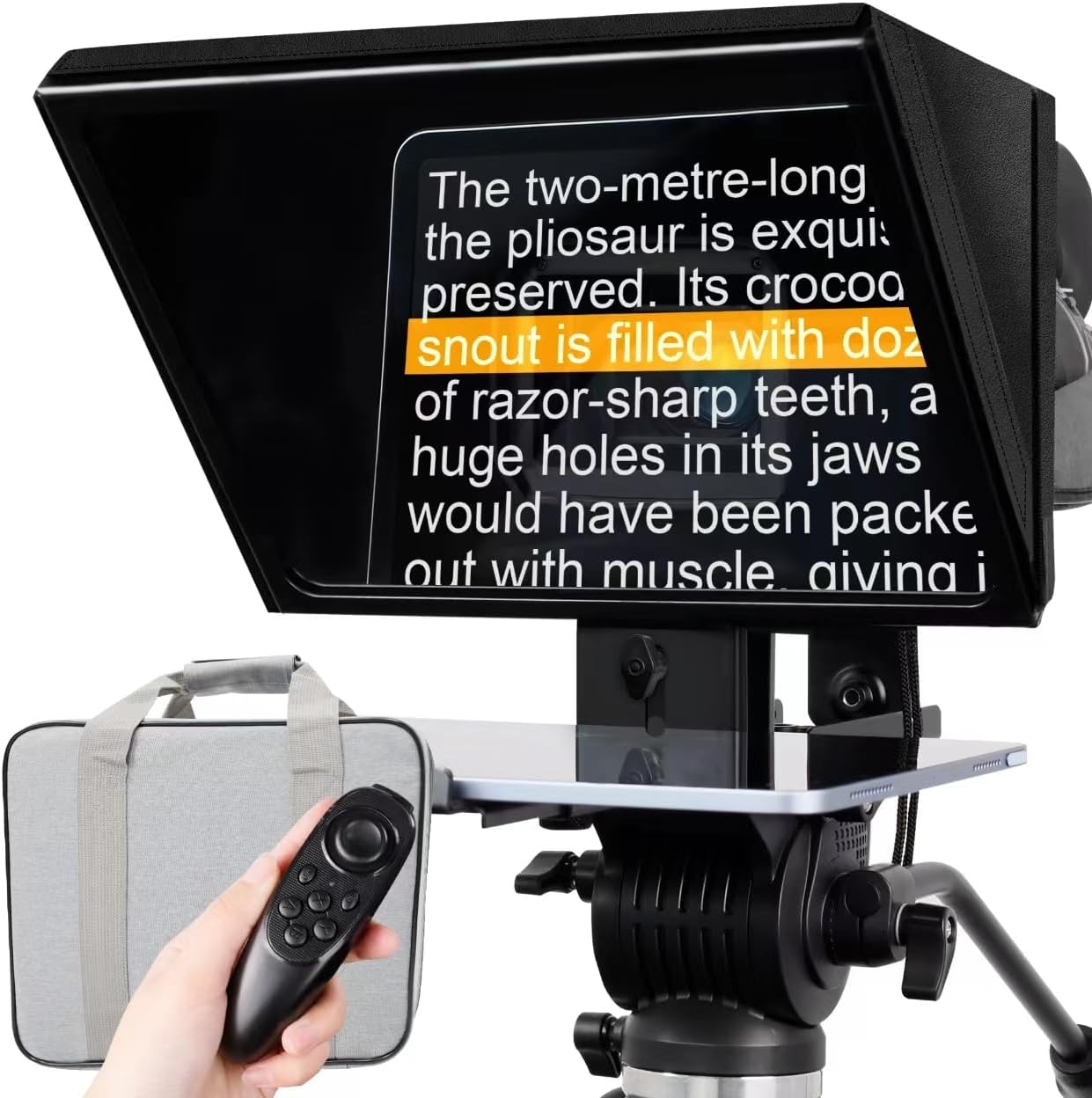i2/12-inch All-Metal Lift-up teleprompter | Fits 12.9-inch Tablets with 9-inch Width | with Premium Tempered Optical Glass | Supports Webcam Wide-Angle Camera Lenses Studio Production Video