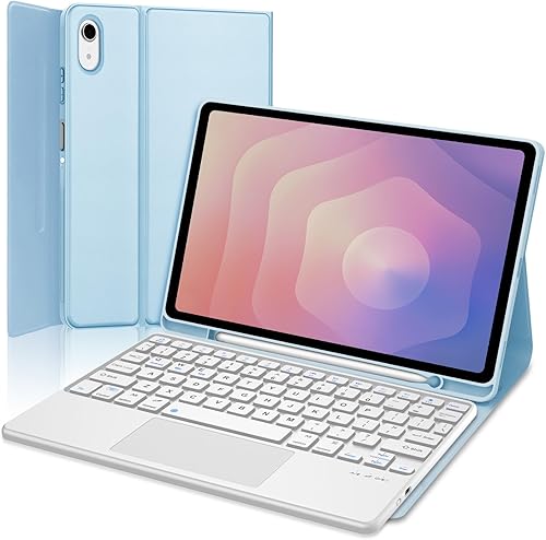 Vista 16 de Combo Touch - Funda con teclado táctil para Samsung Galaxy Tab S10 FE/S10 Lite/S9 FE de 10.9 pulgadas, teclado retroiluminado desmontable magnético