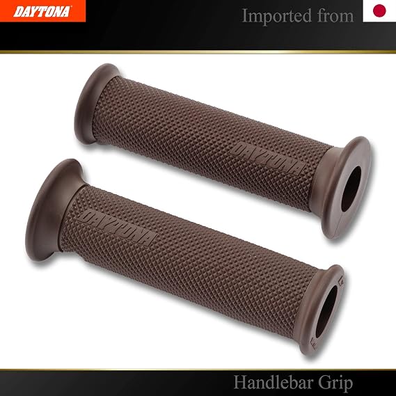 DAYTONA Universal 7/8 Motorcycle Handlebar Grips for Premium Comfort Rides (Standard) (Brown)