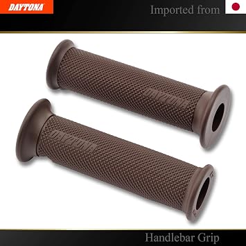 DAYTONA Universal 7/8 Motorcycle Handlebar Grips for Premium Comfort Rides (Standard) (Brown)