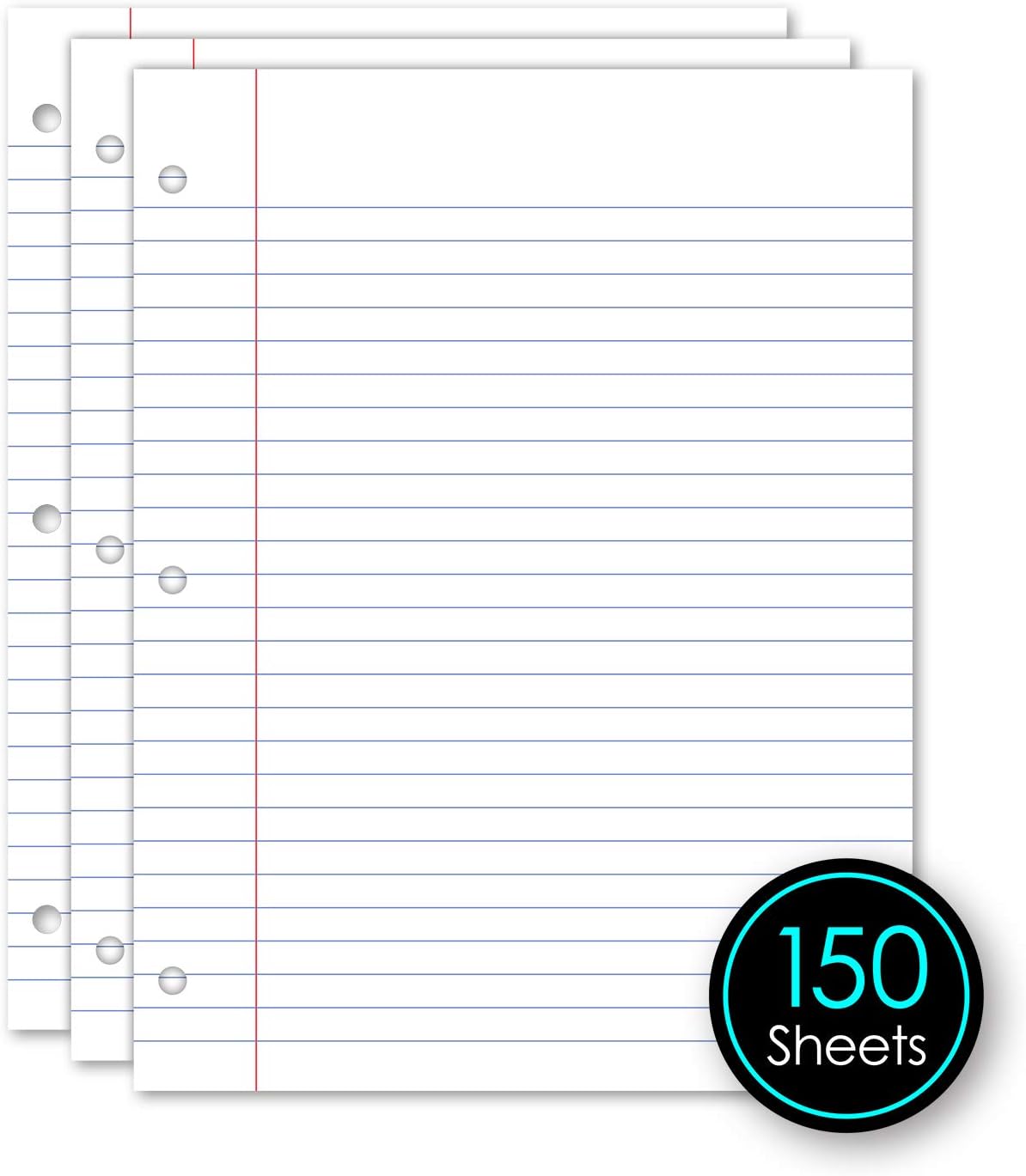 iScholar Wide Ruled Filler Paper, White, 10.5 x 8-Inches, 150 Sheets per Pack (81150) : Notebook Filler Paper : Office Products