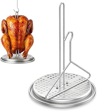 Turkey Chicken Poultry Rack Set for Deep Frying, Turkey Fryer Base with Handle Lifter Hook for Deep Fry Pot and BBQ, Turkey Fryer Pot Hook