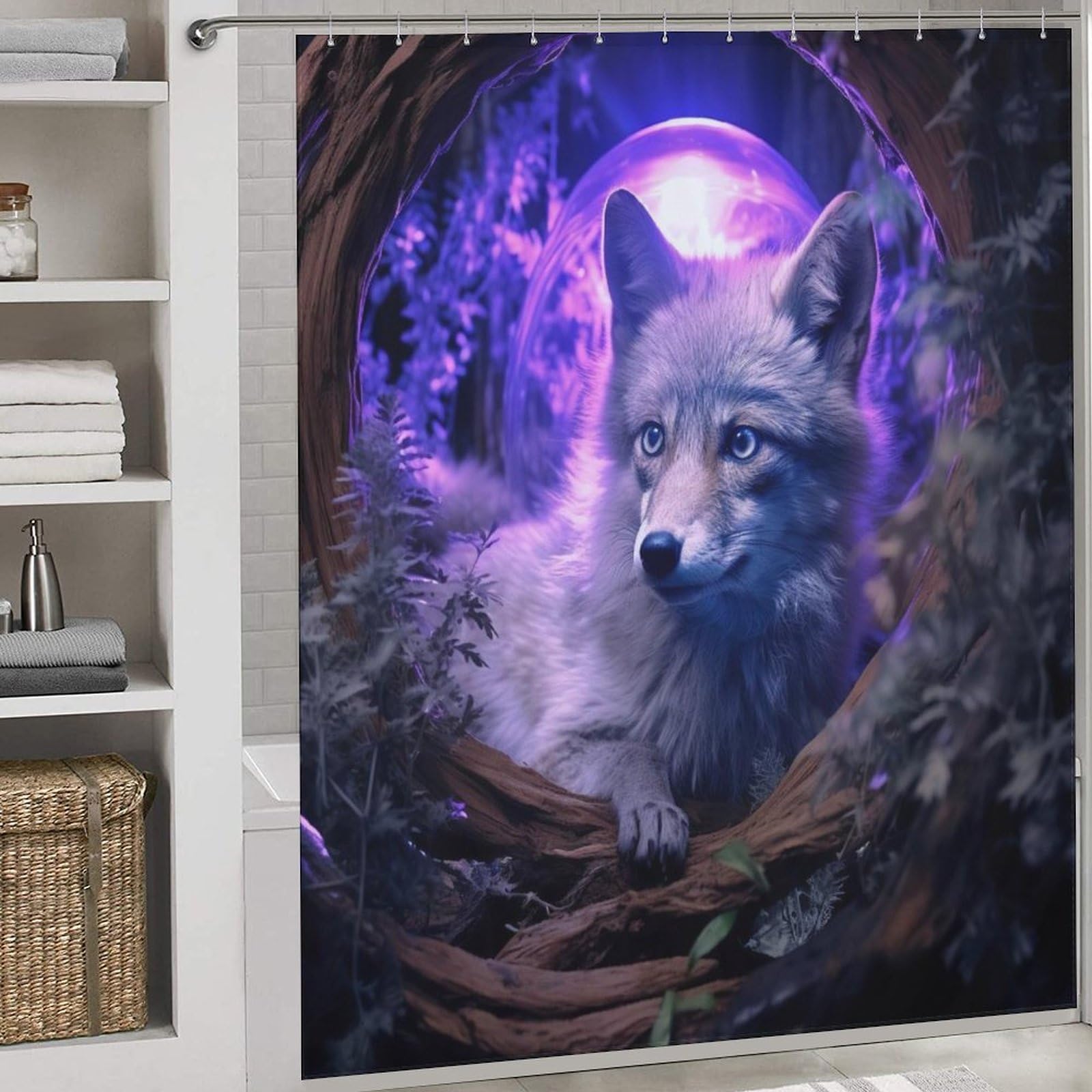 Rideau de douche renard pour une salle de bain chaleureuse et propre