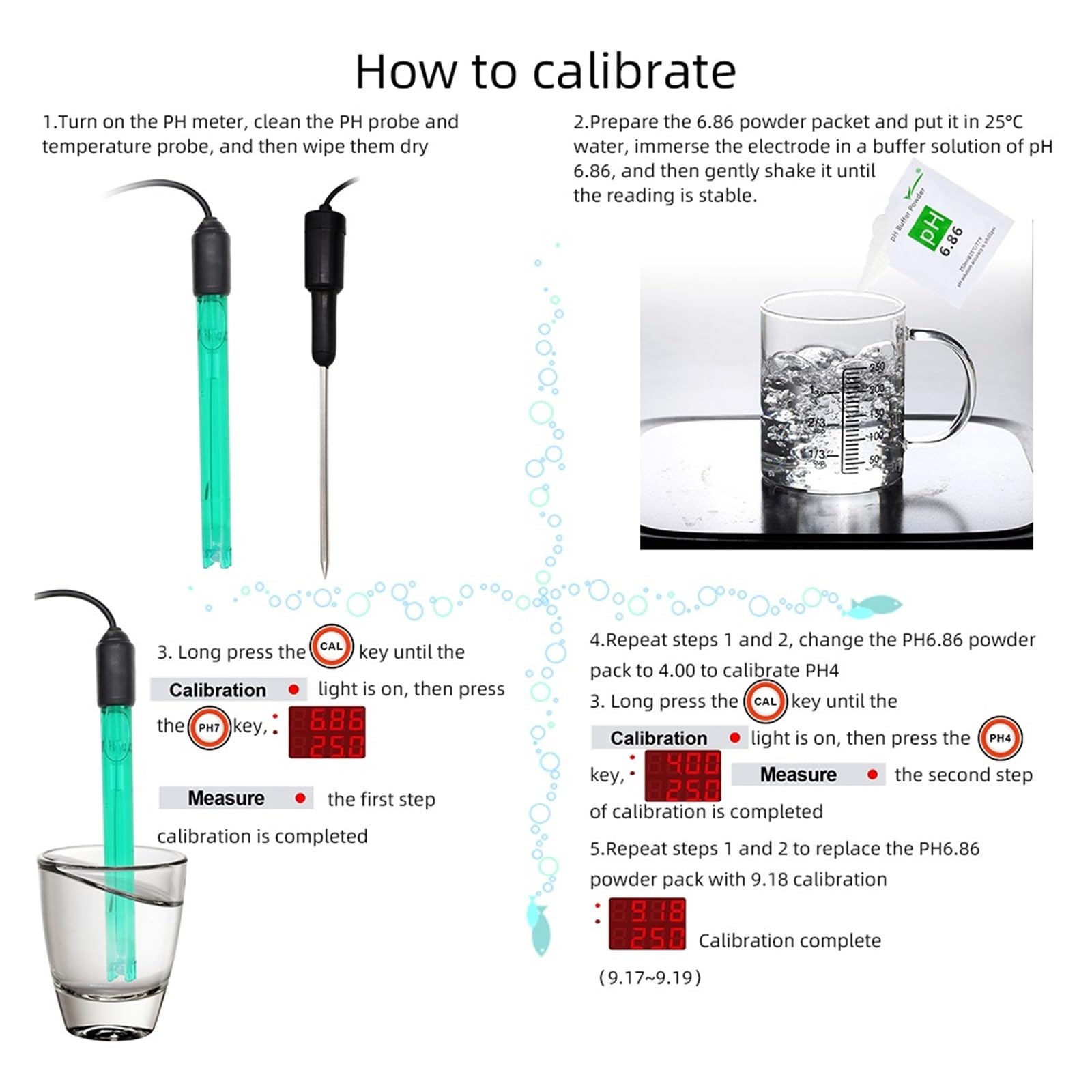 2 W 1 PH/Temp PH Tester Analizator Jakości Wody Biurkowy Automatyczna Kalibracja Miernik Kwasowości Do Laboratorium Akwarium Basen Szybkie I DokłAdne Wykrywanie