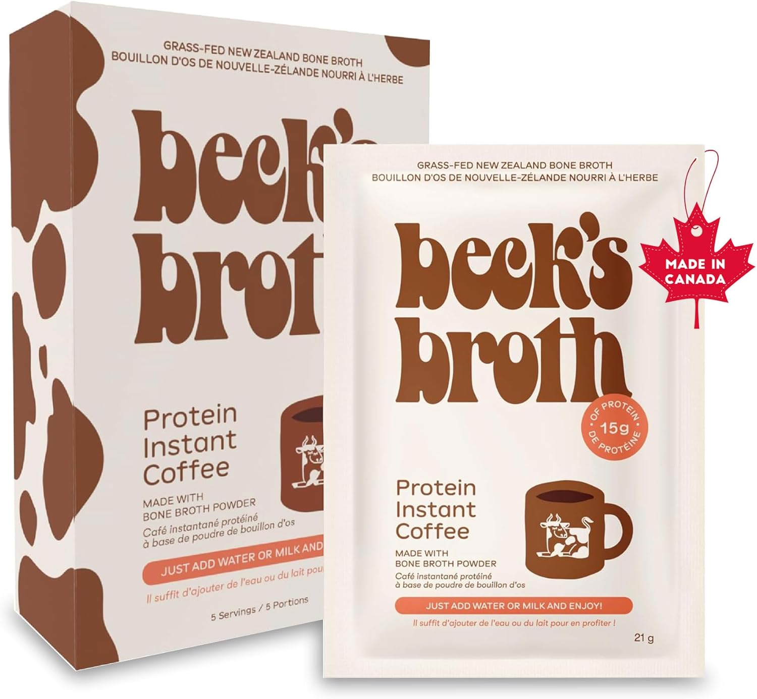 Beck's Broth Protein Coffee (5-Pack) | Made w/Pasture Raised Bone Broth ...