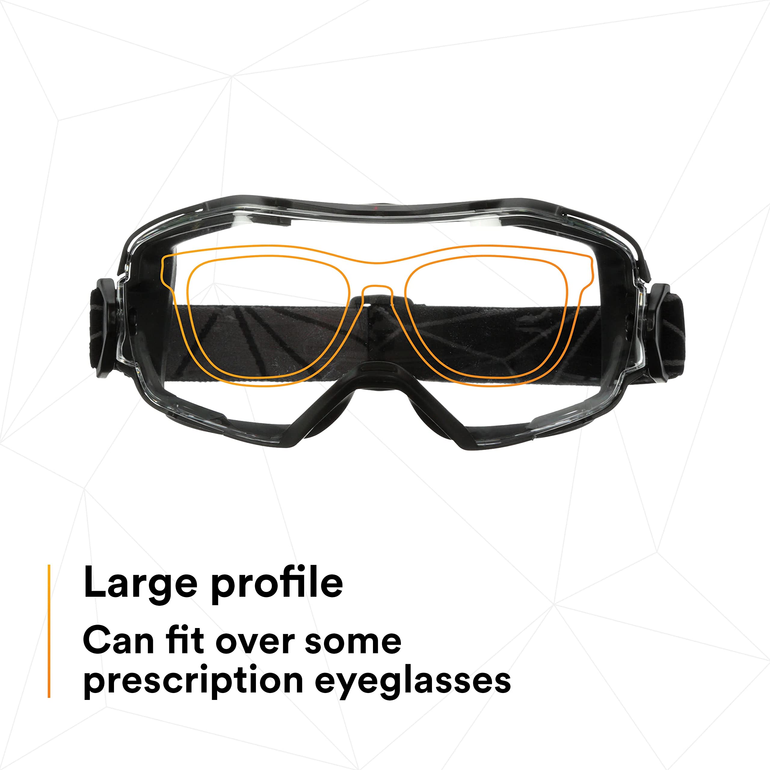 3M GoggleGear 6000 Series Gafas de seguridad, cubierta negra, revestimiento antivaho Scotchgard, lente transparente antiarañazos