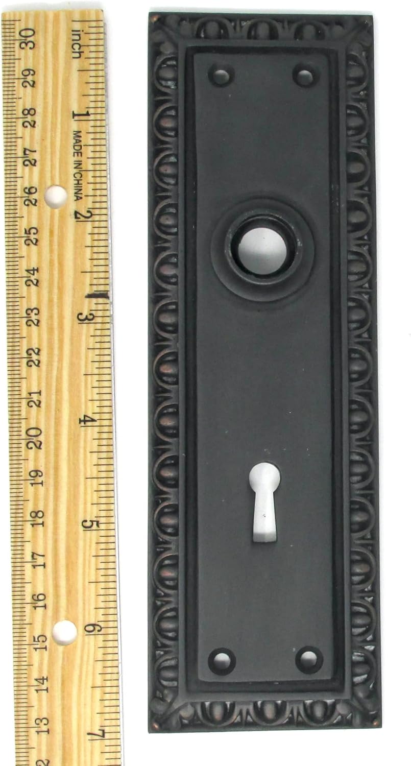 Single Cobalt Blue Glass on Tall Vintage Style Backplate in Oil Rubbed Bronze