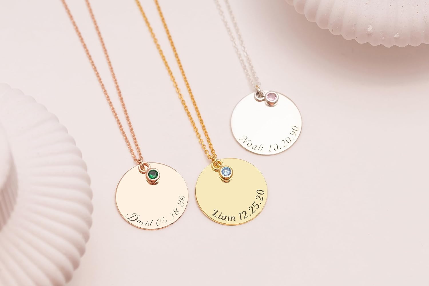 Personalized Birthstone Name Necklace, Handmade Customized Pendant with Name and Date, 925 Sterling Silver, Gift for Birthdays, Mother’s Day, Anniversary, Dainty Jewelry